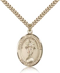 Gold Filled Our Lady of All Nations Patron Saint Medal Pendant - Large" itemprop="image