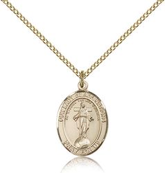 Gold Filled Our Lady of All Nations Patron Saint Medal Pendant - Medium" itemprop="image