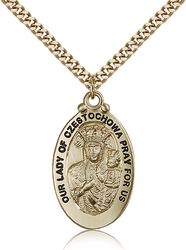 Gold Filled Our Lady of Czestochowa Medal Pendant" itemprop="image