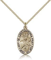 Gold Filled Our Lady of Czestochowa Medal Pendant" itemprop="image