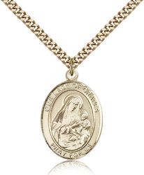 Gold Filled Our Lady of Grapes Patron Saint Medal Pendant - Large" itemprop="image