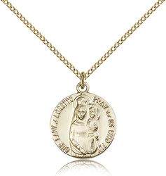 Gold Filled Our Lady of Loretto Medal Pendant" itemprop="image