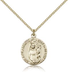 Gold Filled Our Lady of Loretto Medal Pendant" itemprop="image