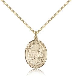 Gold Filled Our Lady of Lourdes Patron Saint Medal Pendant - Medium" itemprop="image