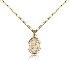 Gold Filled Our Lady of Lourdes Patron Saint Medal Pendant - Small" itemprop="image