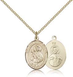 Gold Filled Our Lady of Mount Carmel Patron Saint Medal Pendant - Medium" itemprop="image