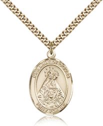 Gold Filled Our Lady of Olives Patron Saint Medal Pendant - Large" itemprop="image