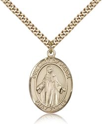 Gold Filled Our Lady of Peace Patron Saint Medal Pendant - Large" itemprop="image