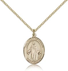 Gold Filled Our Lady of Peace Patron Saint Medal Pendant - Medium" itemprop="image