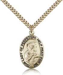 Gold Filled Our Lady of Perpetual Help Medal Pendant" itemprop="image