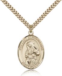 Gold Filled Our Lady of Providence Patron Saint Medal Pendant - Large" itemprop="image