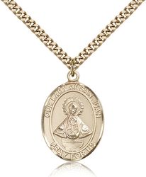 Gold Filled Our Lady of San Juan Patron Saint Medal Pendant - Large" itemprop="image