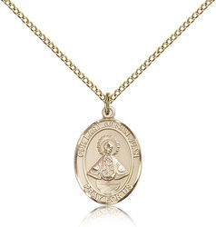 Gold Filled Our Lady of San Juan Patron Saint Medal Pendant - Medium" itemprop="image