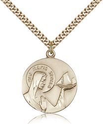 Gold Filled Our Lady Star of the Sea Medal Pendant" itemprop="image