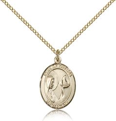 Gold Filled Our Lady Star of the Sea Patron Saint Medal Pendant - Medium" itemprop="image