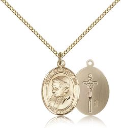 Gold Filled Pope Benedict XVI Patron Saint Medal Pendant - Medium" itemprop="image