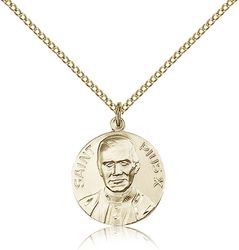 Gold Filled Pope Pius X Medal Pendant" itemprop="image