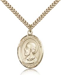 Gold Filled Pope Saint Eugene I Patron Saint Medal Pendant - Large" itemprop="image