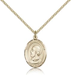 Gold Filled Pope Saint Eugene I Patron Saint Medal Pendant - Medium" itemprop="image