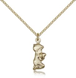 Gold Filled Praying Boy Medal Pendant" itemprop="image