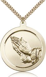 Gold Filled Praying Hand Medal Pendant" itemprop="image