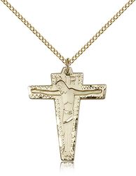 Gold Filled Primative Crucifix Medal Pendant" itemprop="image