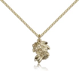 Gold Filled Rose Medal Pendant" itemprop="image