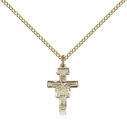 Gold Filled San Damiano Crucifix Medal Pendant" itemprop="image