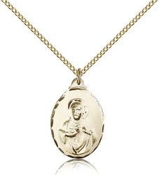 Gold Filled Scapular Medal Pendant" itemprop="image