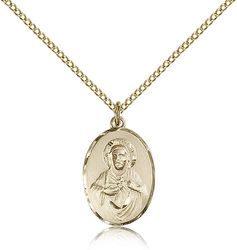 Gold Filled Scapular Medal Pendant" itemprop="image