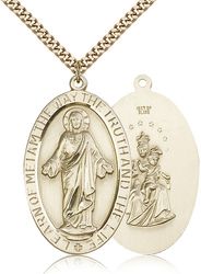 Gold Filled Scapular Medal Pendant" itemprop="image