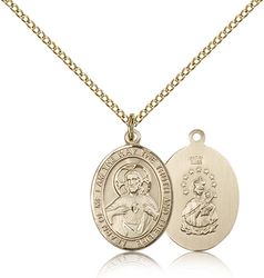 Gold Filled Scapular Patron Saint Medal Pendant - Medium" itemprop="image