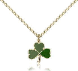 Gold Filled Shamrock Medal Pendant" itemprop="image