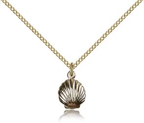 Gold Filled Shell Medal Pendant" itemprop="image