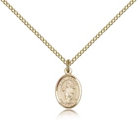 Gold Filled St. Aedan of Ferns Patron Saint Medal Pendant - Small" itemprop="image