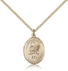 Gold Filled St. Agatha Patron Saint Medal Pendant - Medium" itemprop="image