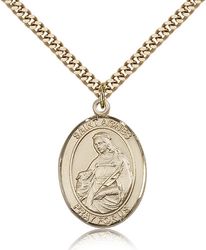 Gold Filled St. Agnes of Rome Patron Saint Medal Pendant - Large" itemprop="image