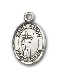 Gold Filled St. Aidan Of Lindesfarne Patron Saint Medal Pendant - Small" itemprop="image