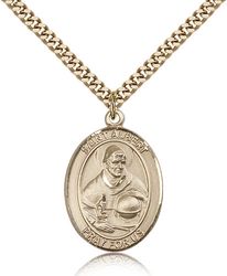 Gold Filled St. Albert the Great Patron Saint Medal Pendant - Large" itemprop="image