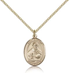 Gold Filled St. Albert the Great Patron Saint Medal Pendant - Medium" itemprop="image