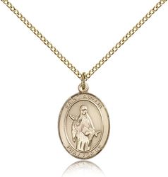 Gold Filled St. Amelia Patron Saint Medal Pendant - Medium" itemprop="image