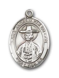 Gold Filled St. Andrew Kim Taegon Patron Saint Medal Pendant - Small" itemprop="image