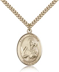 Gold Filled St. Andrew the Apostle Patron Saint Medal Pendant - Large" itemprop="image