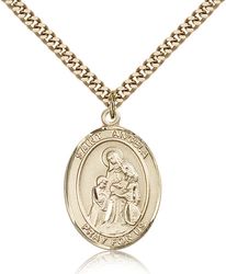 Gold Filled St. Angela Merici Patron Saint Medal Pendant - Large" itemprop="image