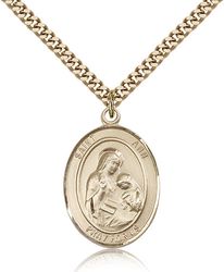 Gold Filled St. Ann Patron Saint Medal Pendant - Large" itemprop="image