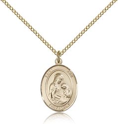 Gold Filled St. Ann Patron Saint Medal Pendant - Medium" itemprop="image