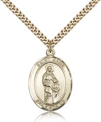 Gold Filled St. Anne Patron Saint Medal Pendant - Large" itemprop="image