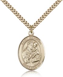 Gold Filled St. Anthony of Padua Patron Saint Medal Pendant - Large" itemprop="image