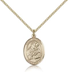 Gold Filled St. Anthony of Padua Patron Saint Medal Pendant - Medium" itemprop="image