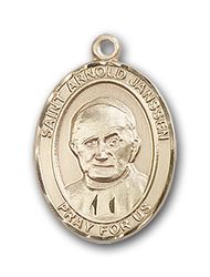 Gold Filled St. Arnold Janssen Patron Saint Medal Pendant - Small" itemprop="image